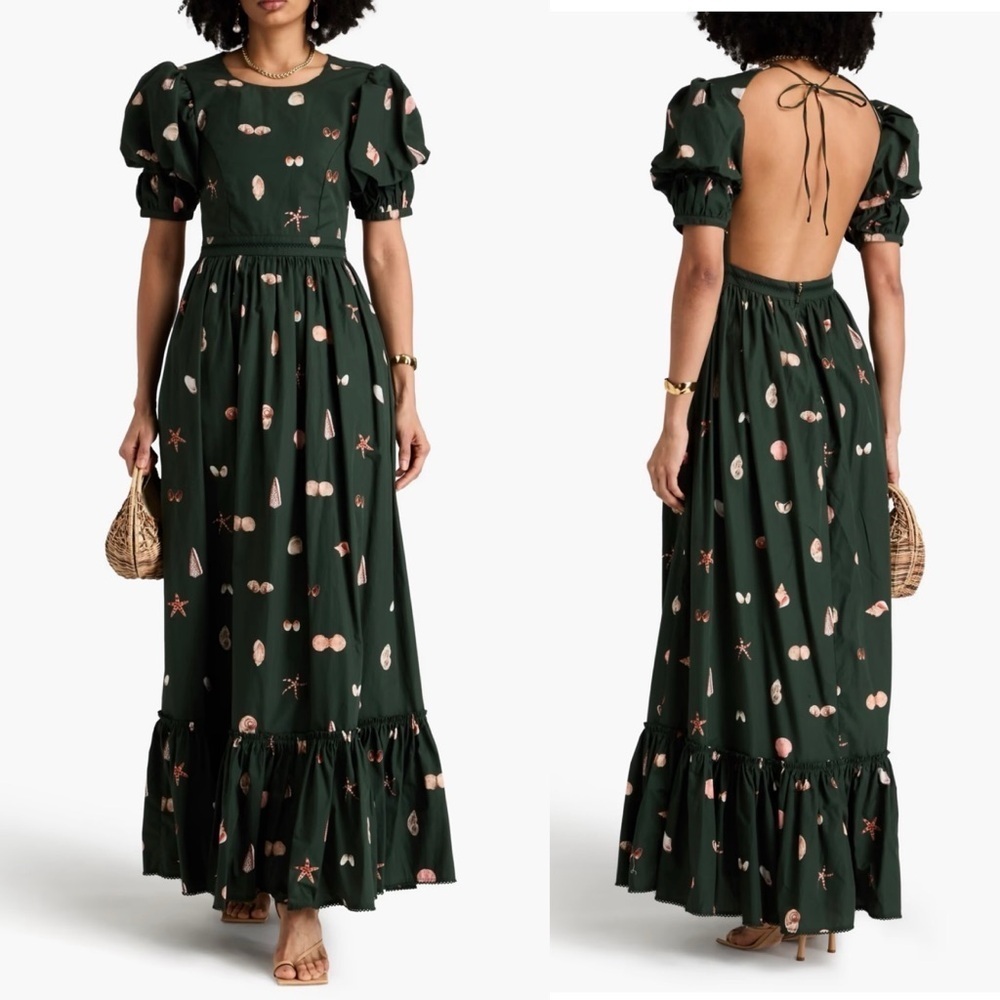 NWT Agua By Agua Bendita Amapola Open Back Maxi Dress Size XS